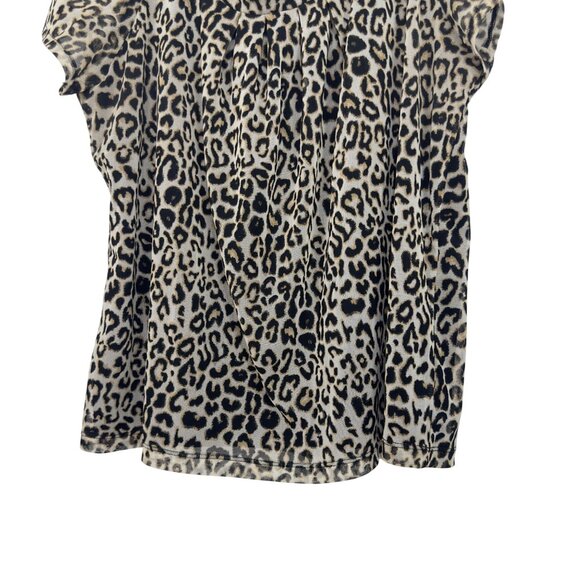 Rafaella Womens Classic Leopard Print Top Size XL Stretch Mesh Polyester - Picture 7 of 8
